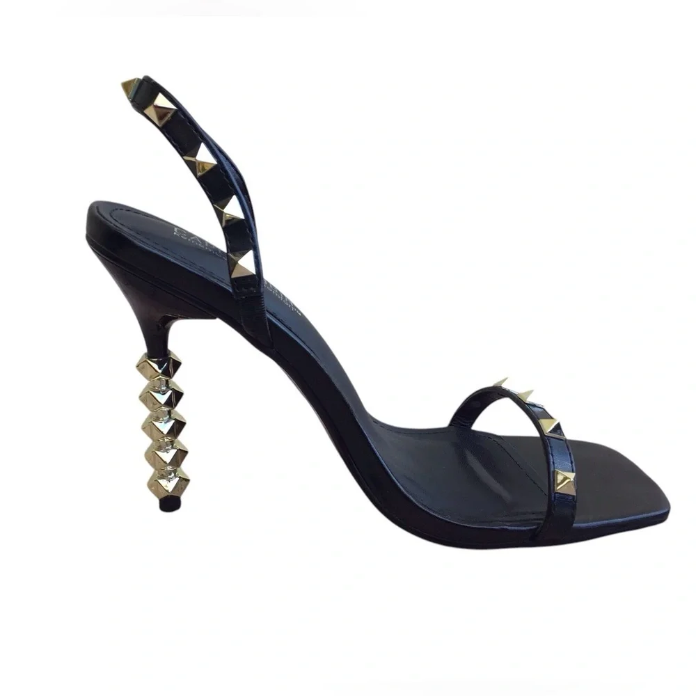 Cape Robbins Dakine Slingback Studded Heels Black Size 6.5 - Picture 5 of 11